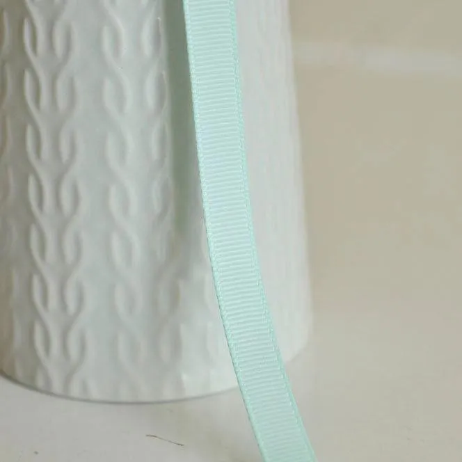 Gingerlily Ruban G533 gros grain bleu-vert clair 1cm 1 mètre