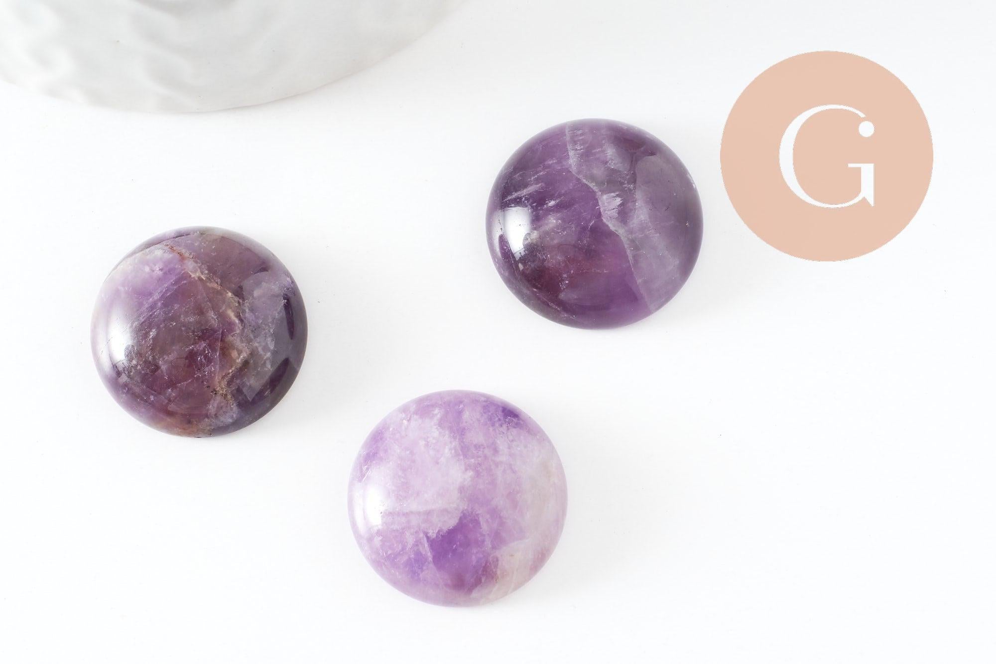 Gingerlily G9619 cabochon améthyste naturelle rond 20mm x1