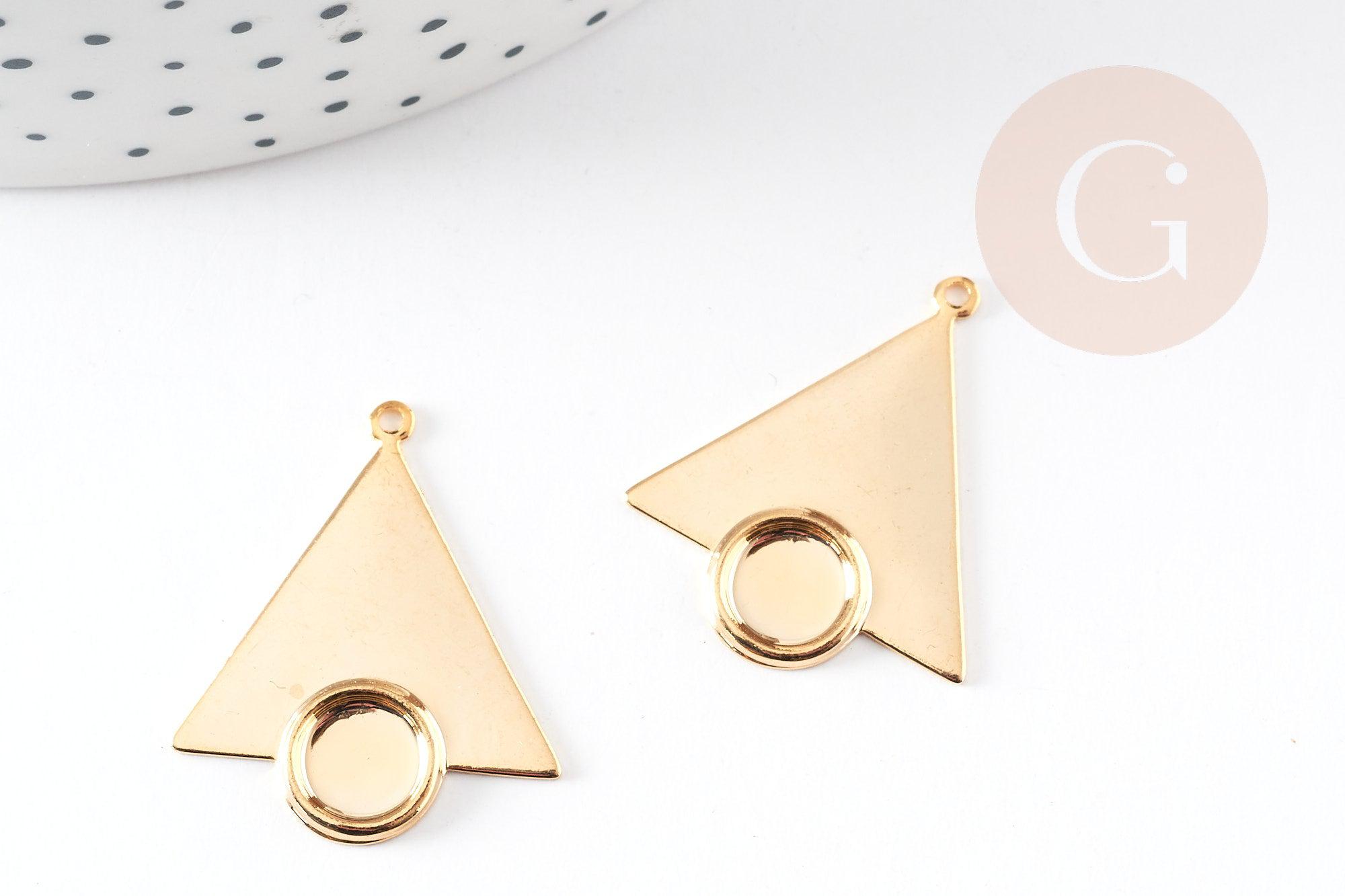 Gingerlily Perles G3434 pendentif triangle doré lot 2 sans nickel