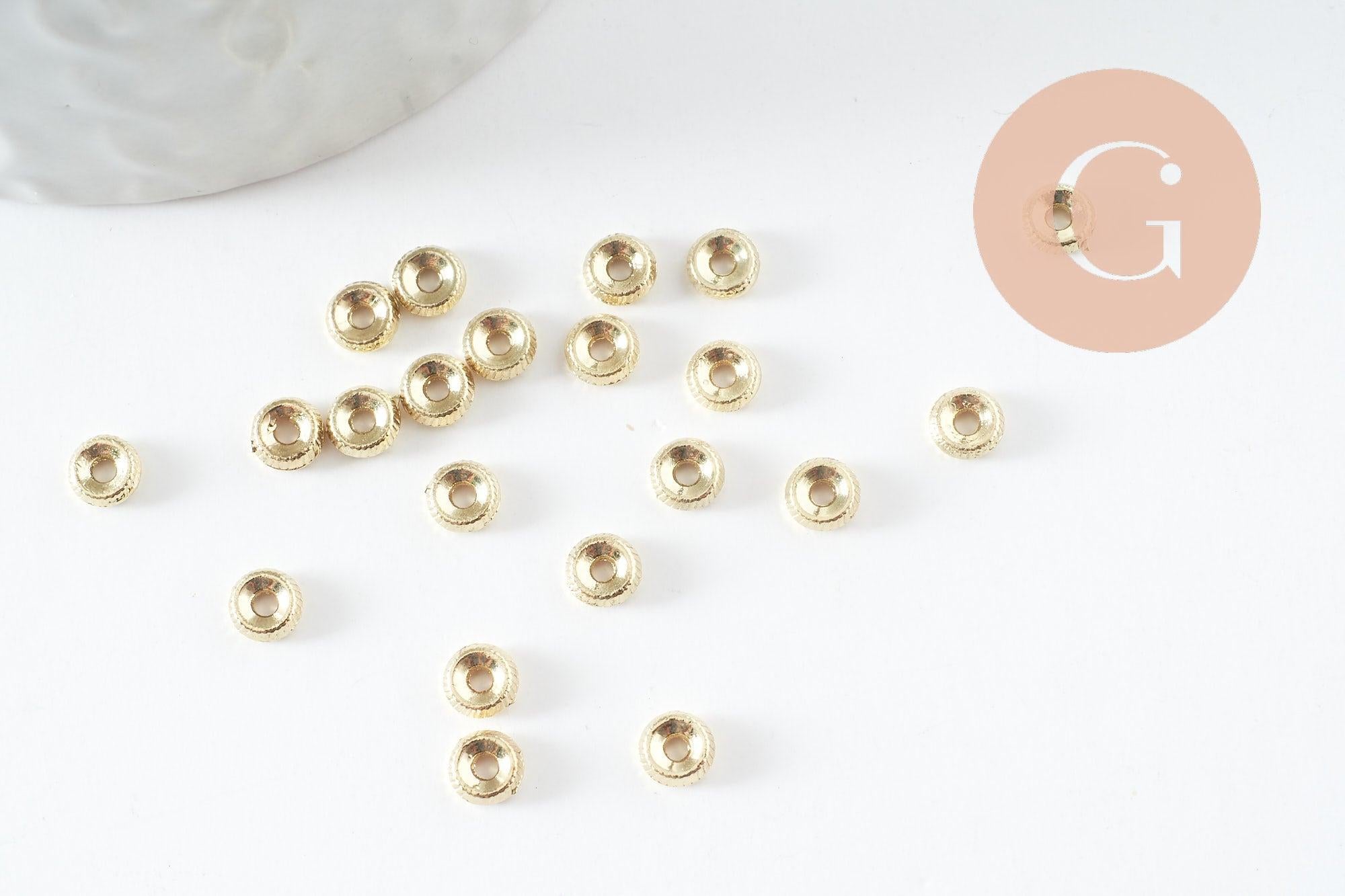 Gingerlily G9546 perles rondelles striées doré 5 mm x20