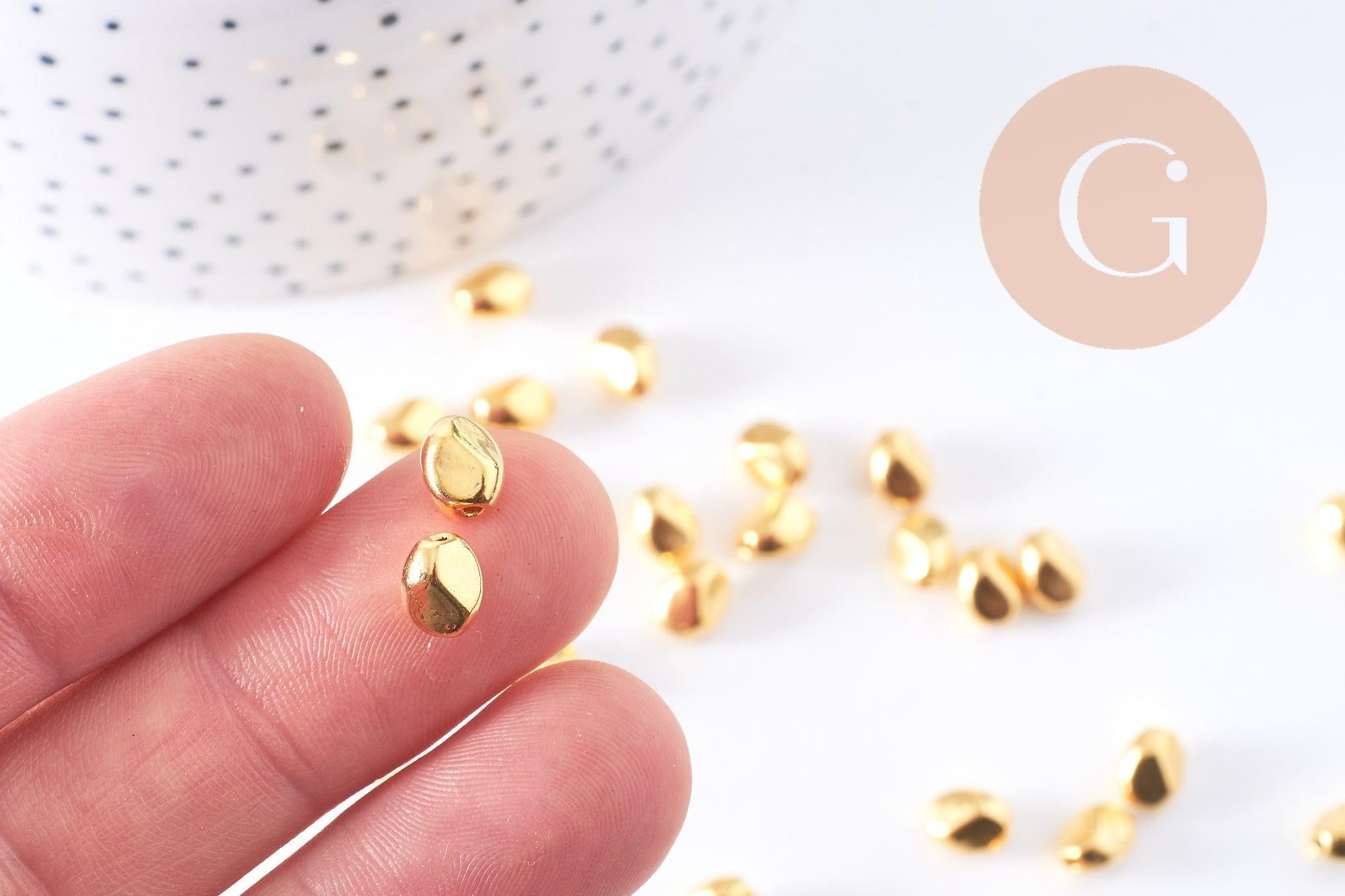 Gingerlily G10686 perles nuggets zamac doré 6x5mm x40