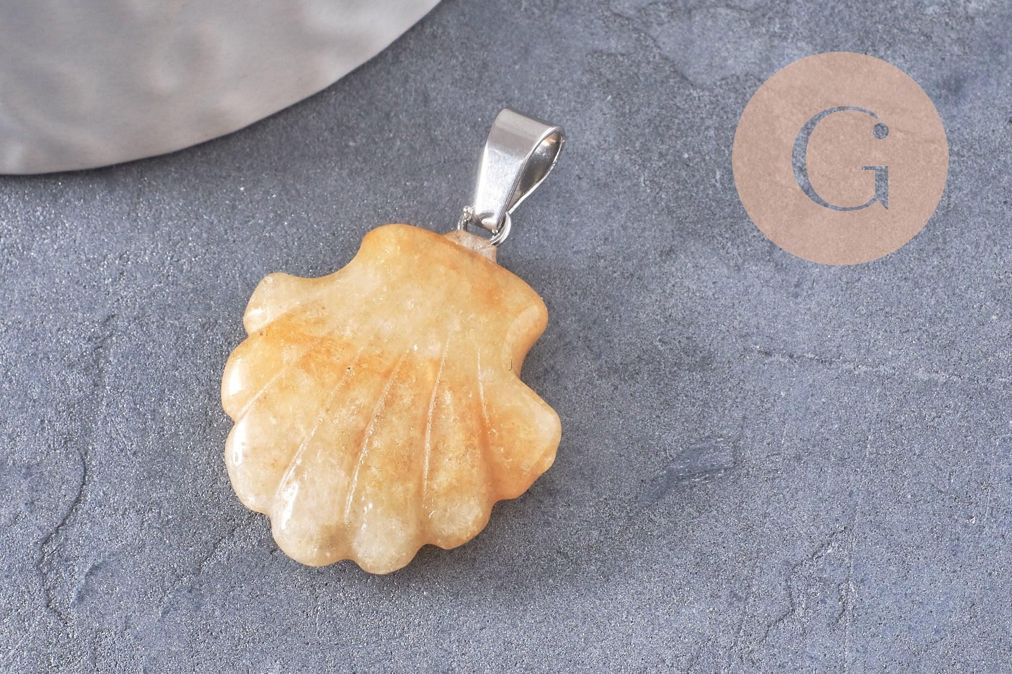 Gingerlily Pendentif coquillage G10344 pendentif pierre 22-25mm
