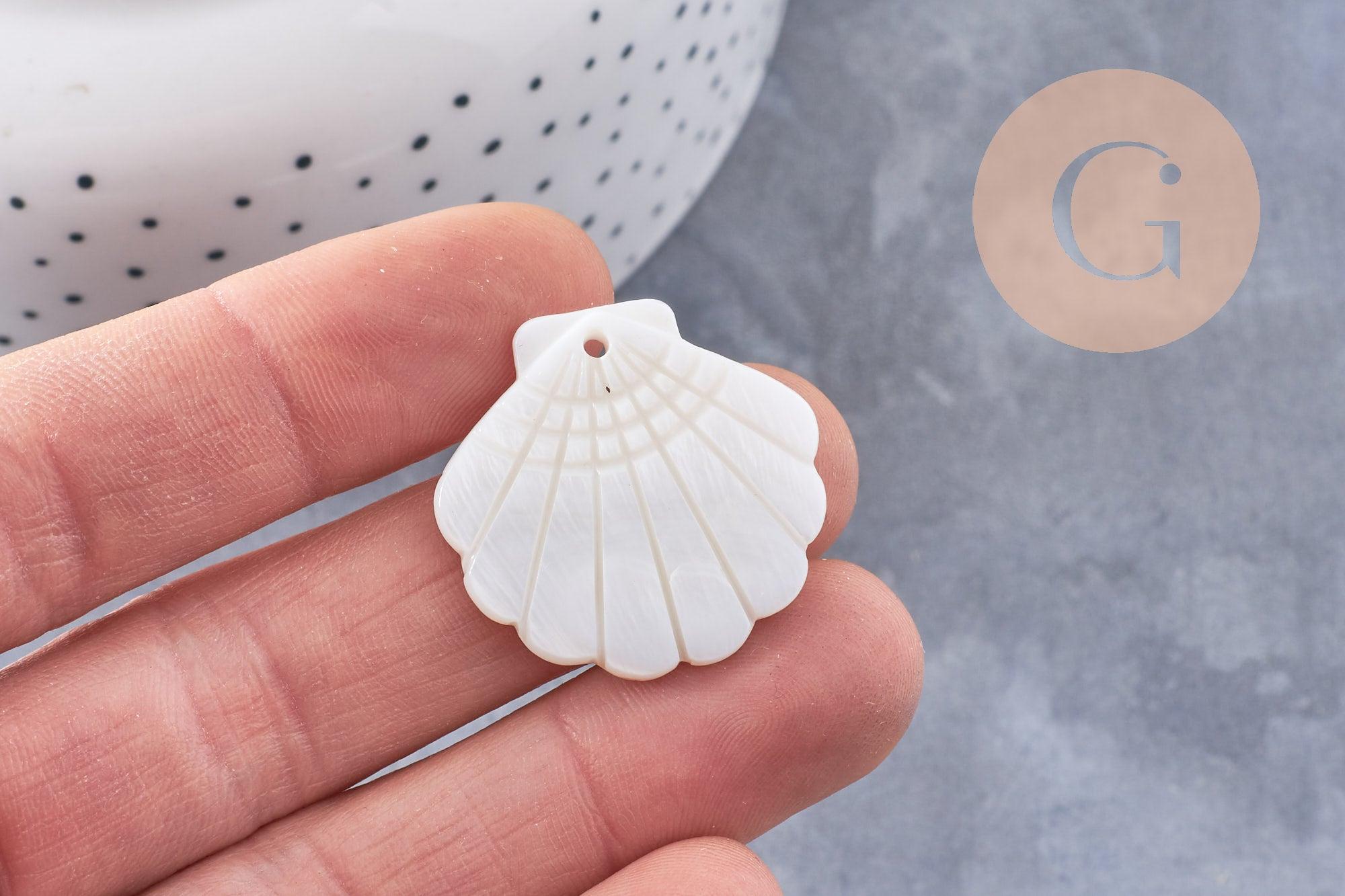 Gingerlily G10089 pendentif coquillage nacre blanche x2