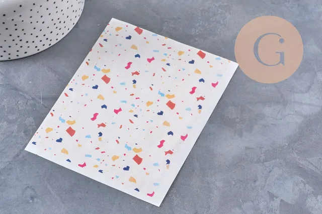 Gingerlily Feuille transfert G11031 terrazzo rose 14x10cm