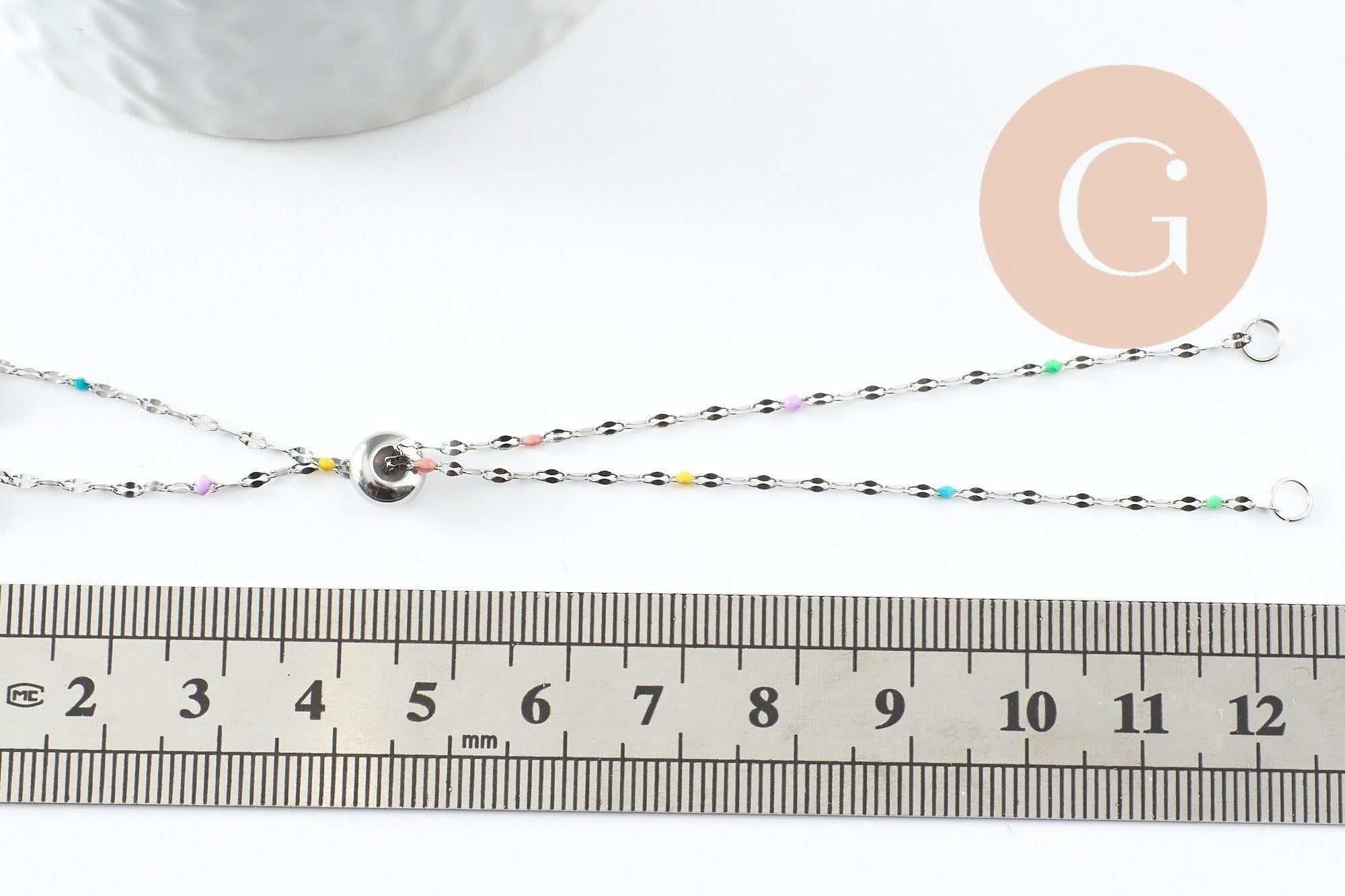 Gingerlily Apprêts base bracelet G9681 résine noire 23cm acier