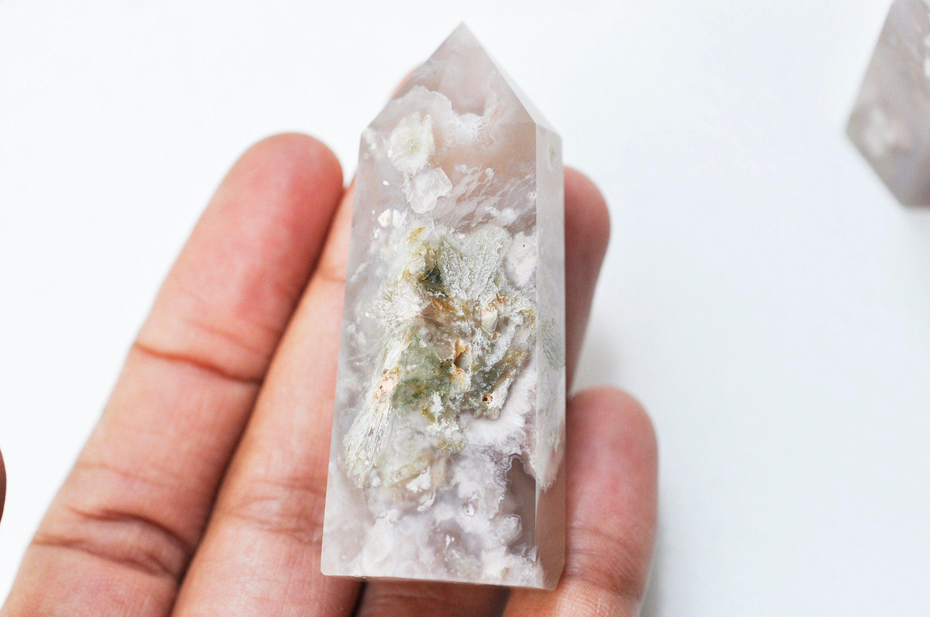 Gingerlily Pointe agate fleur naturelle G4868 la pièce rosée