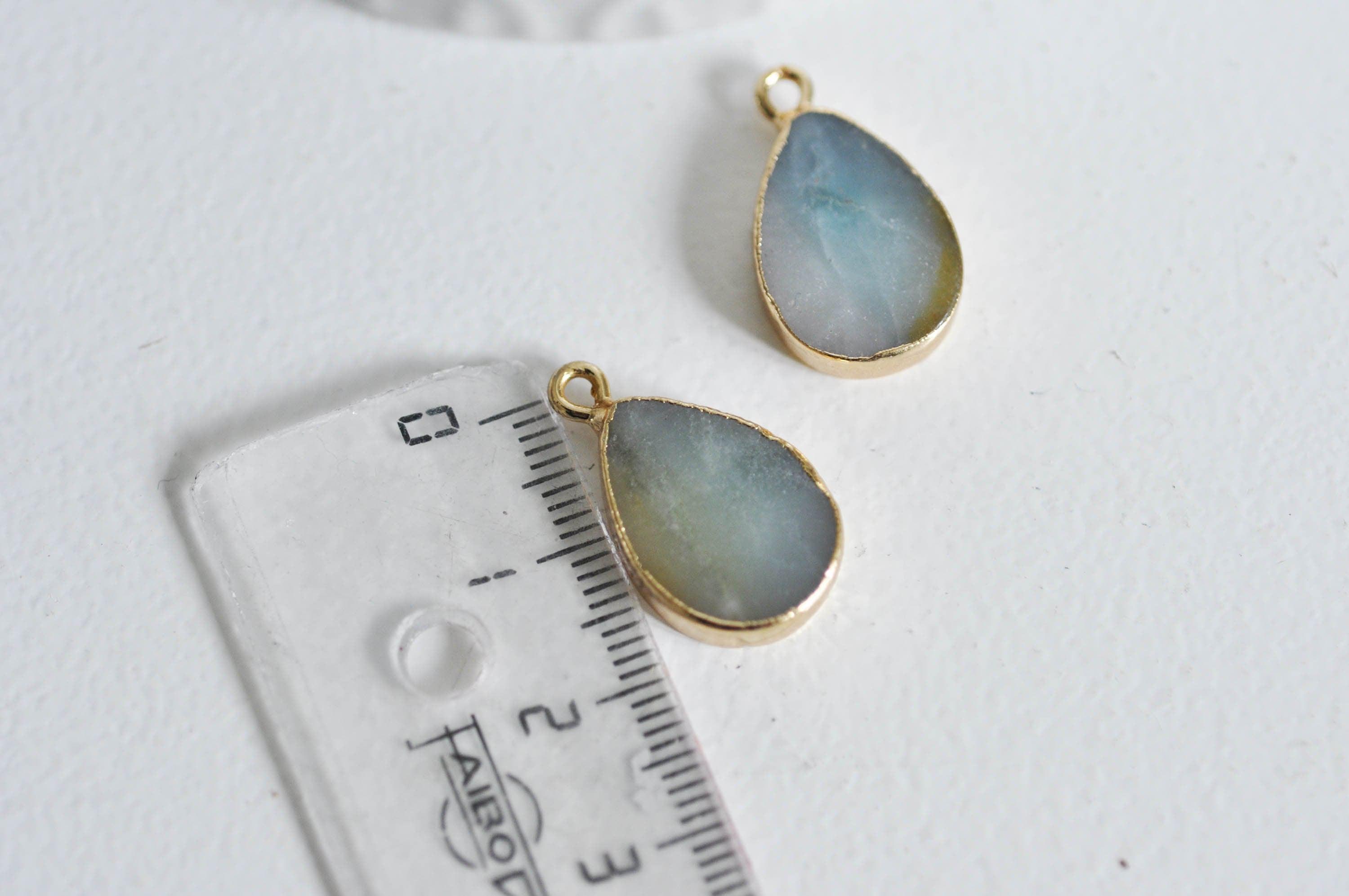 Gingerlily G1174 pendentif goutte amazonite doré 22mm