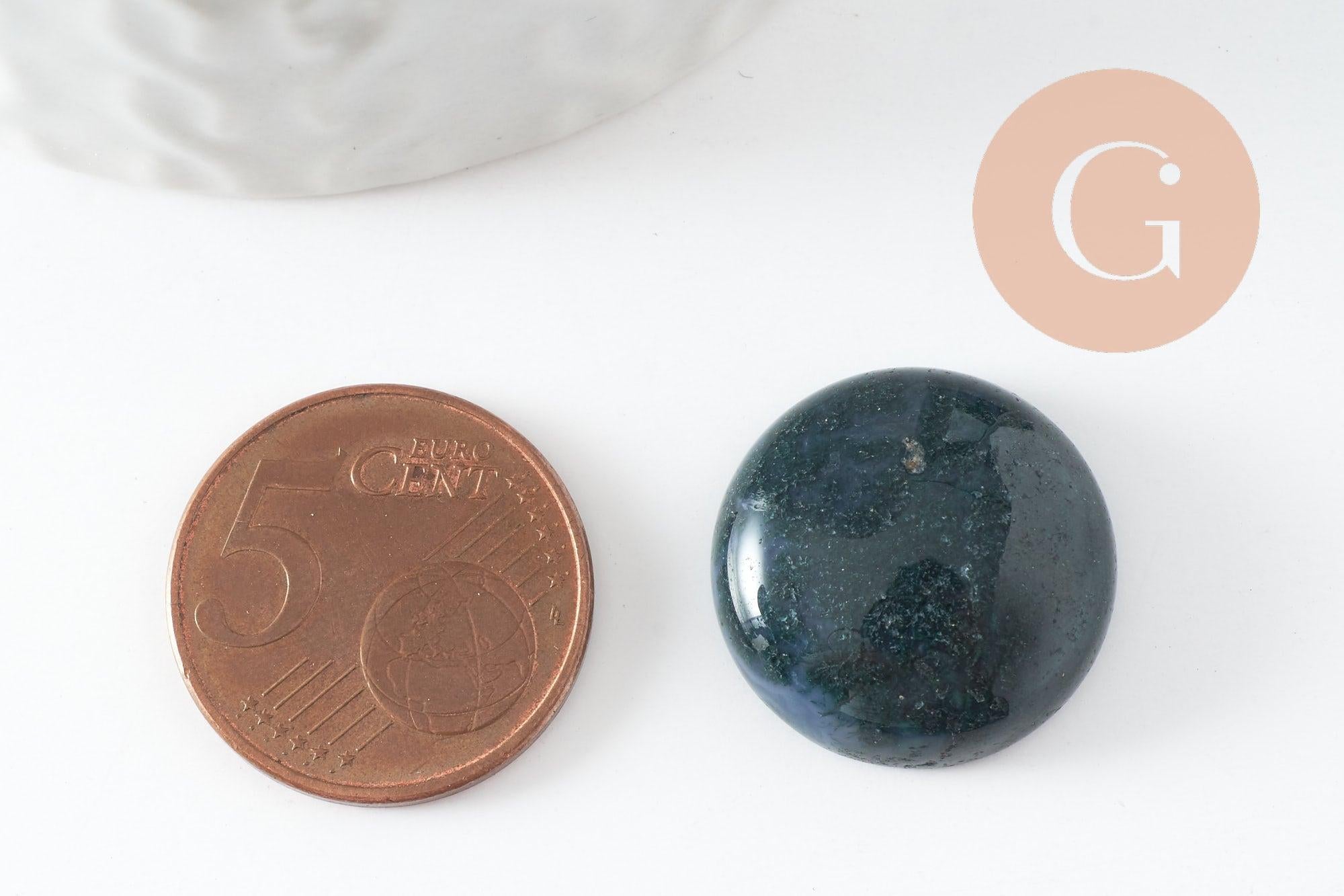 Gingerlily Pierres G9622 cabochon agate mousse 20mm x1