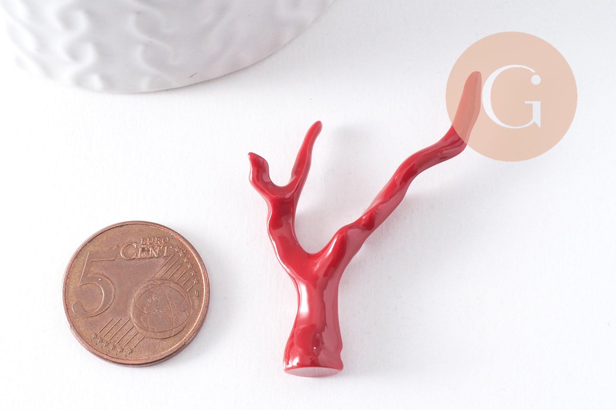 Gingerlily Corail G10347 pendentif branche rouge 44,5mm x1