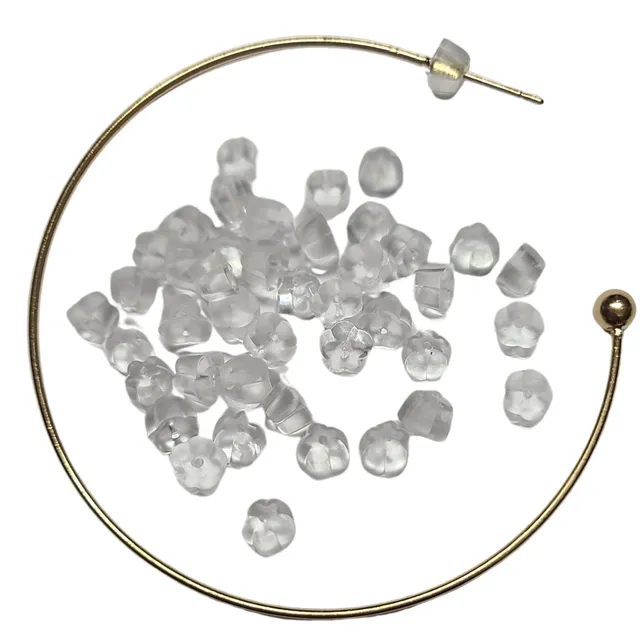ARTSHOP Accessoires bouchons stop boucles x10 transparent fleur