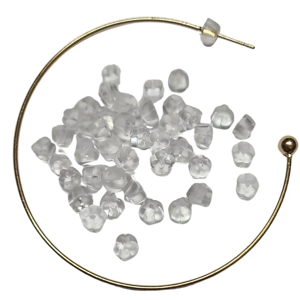ARTSHOP Accessoires bouchons stop boucles x10 transparent fleur