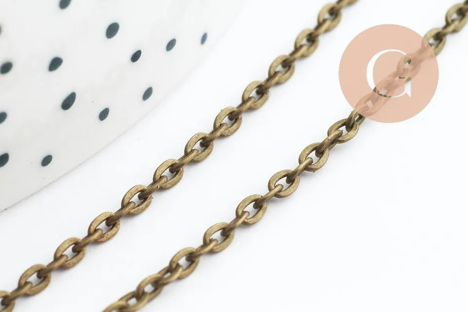 Gingerlily Chaînes forçat chaîne bronze 3mm 5 mètres