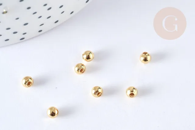 Gingerlily G5254 perles intercalaires laiton doré 4mm x100 sablées