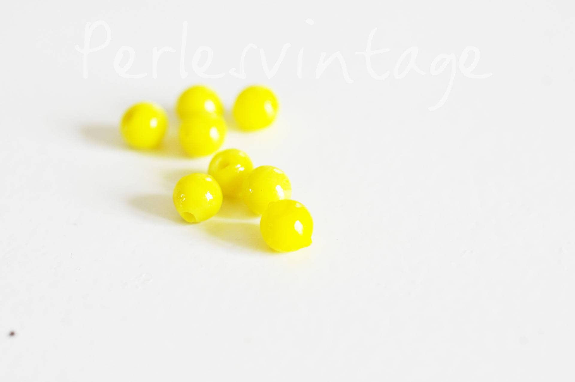 Gingerlily Perles verre jaune citron rondes 6mm x10