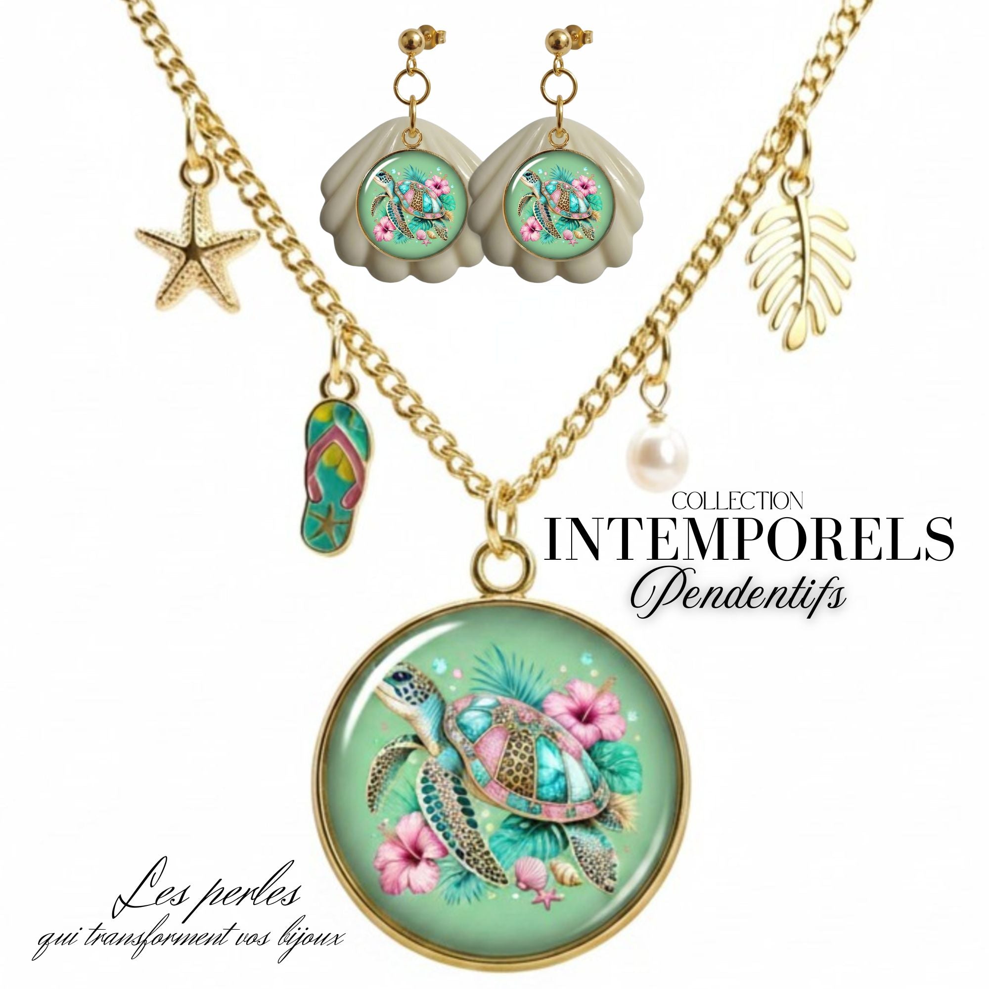 ARTSHOP 124 Pendentif Intemporel tortue plaqué or x1
