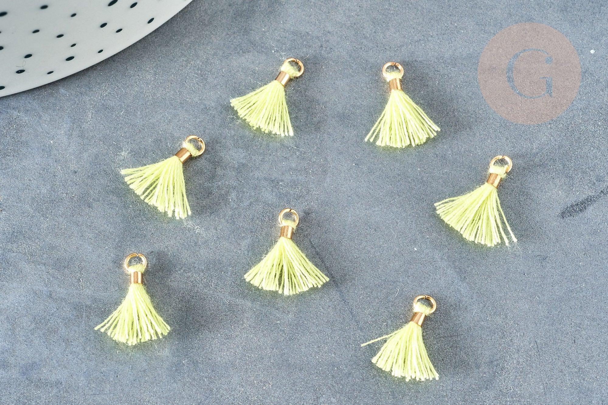 Gingerlily Pendentifs G8219 breloque pompon jaune clair x10