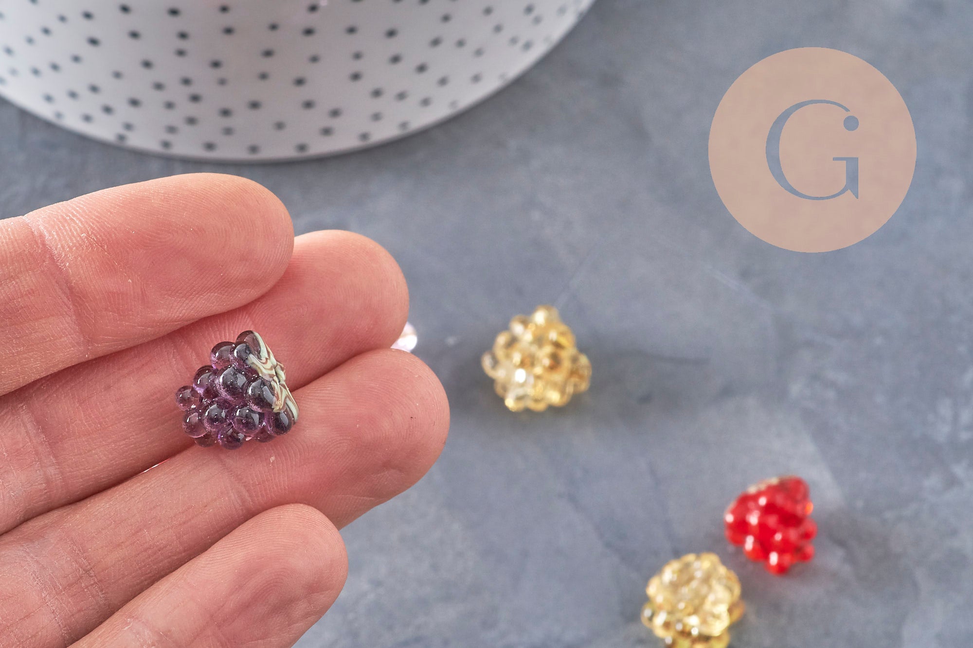 Gingerlily Perles pour bijoux DIY G11026 perle framboise rouge 12,5mm