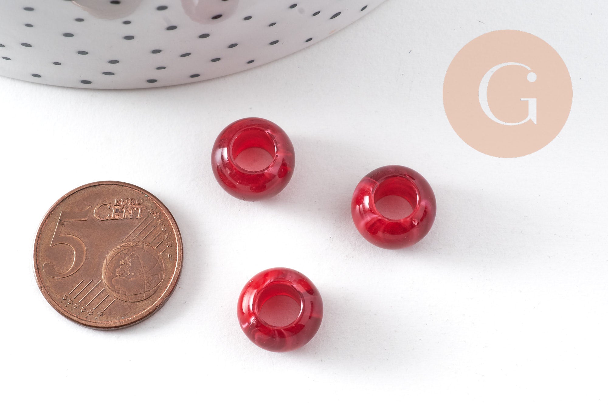 Gingerlily G10887 perle rondelle acrylique rouge 11.5mm x50