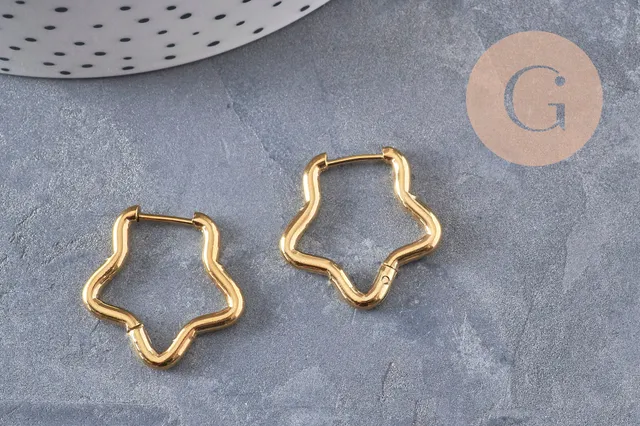 Gingerlily G10966 créoles étoile dorées 23mm la paire