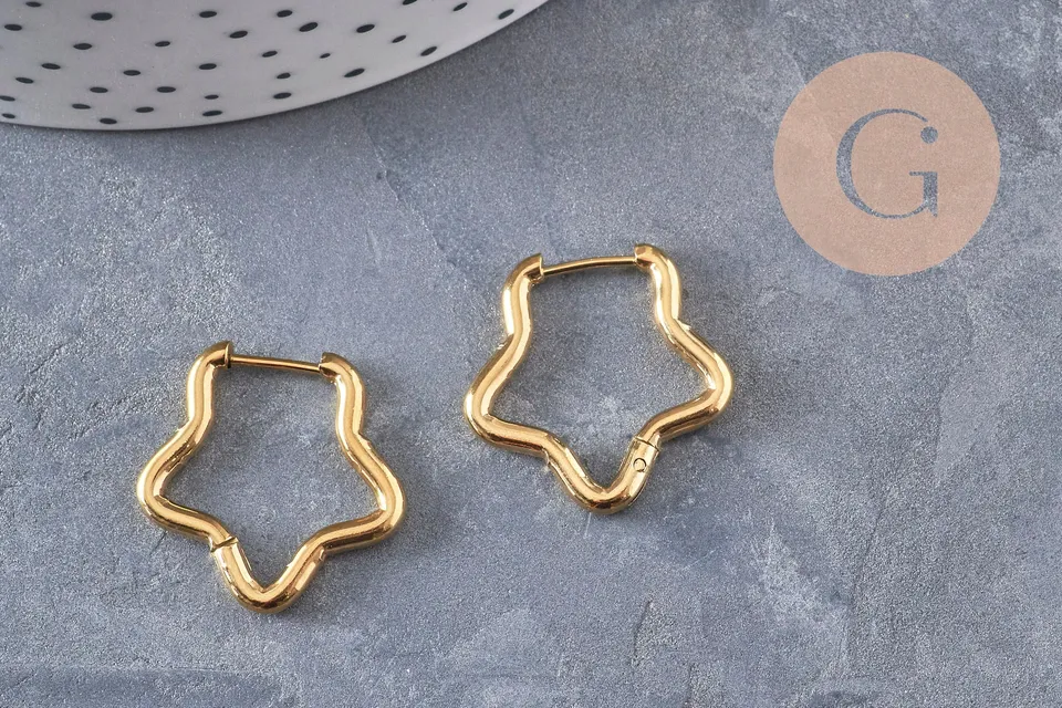 Gingerlily G10966 créoles étoile dorées 23mm la paire