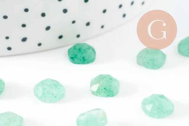 Gingerlily Perles G9702 cabochon carré aventurine 8x8 mm