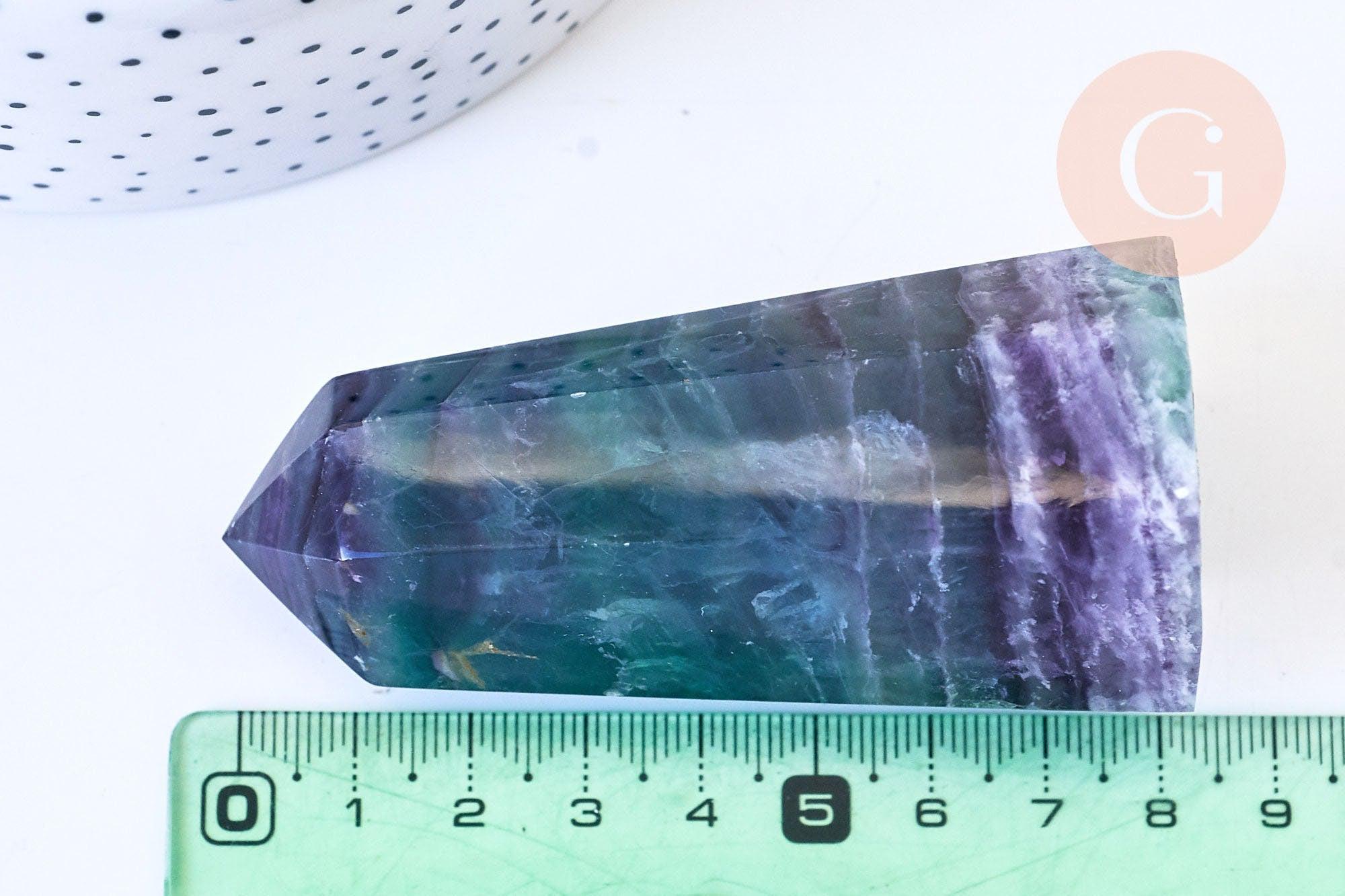 Gingerlily Pointe fluorite naturelle lithothérapie 8,6 cm