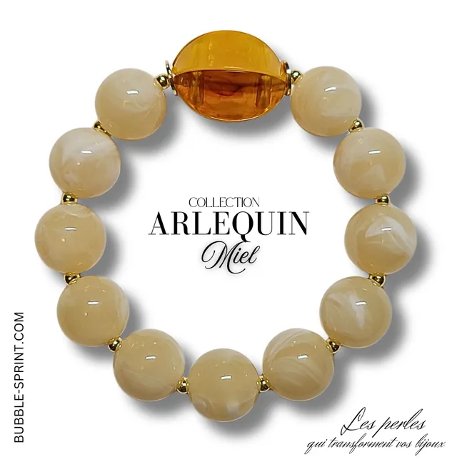 ARTSHOP Arlequin kit bracelet miel perles acrylique
