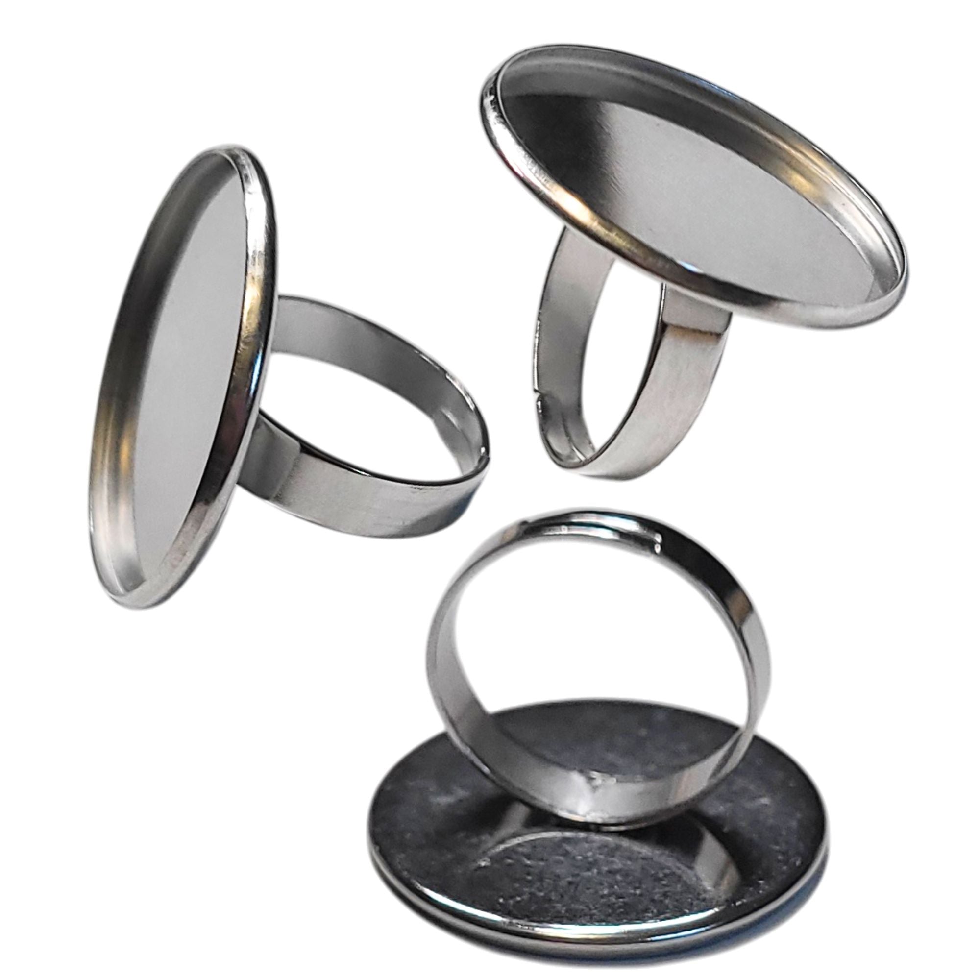 ARTSHOP Apprêts Anneau Bague Plateau 25MM Argent Réglable