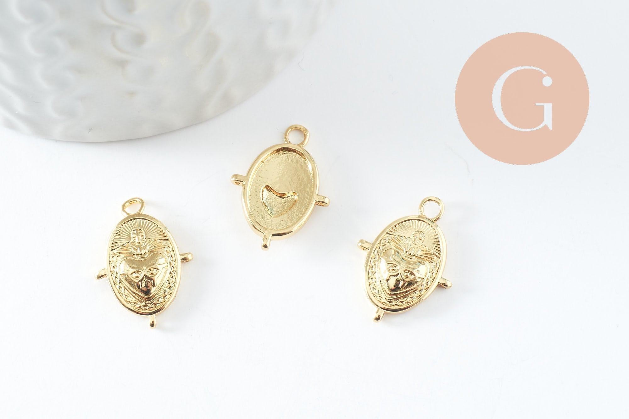 Gingerlily Pendentif cœur ex-voto G10017 doré 18mm x1