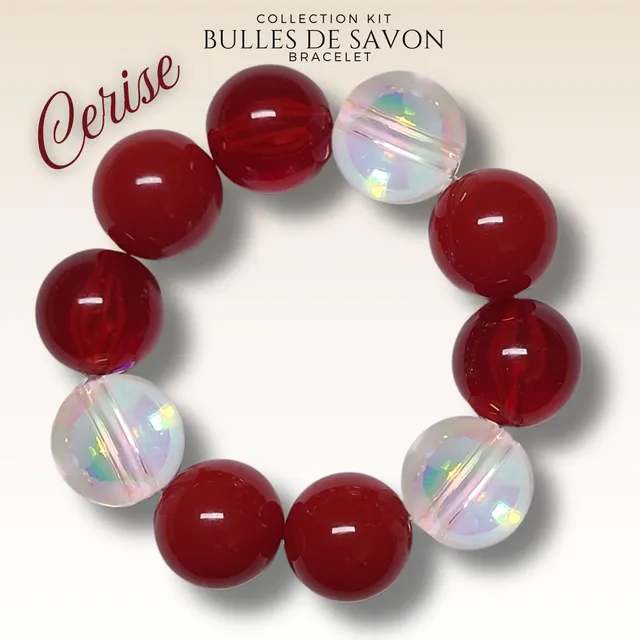 ARTSHOP Guimauve Kit bracelet Cerise 19 boules 20mm