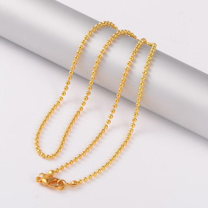 Gingerlily Perles G1661 chaîne boule dorée 1,5mm 40cm