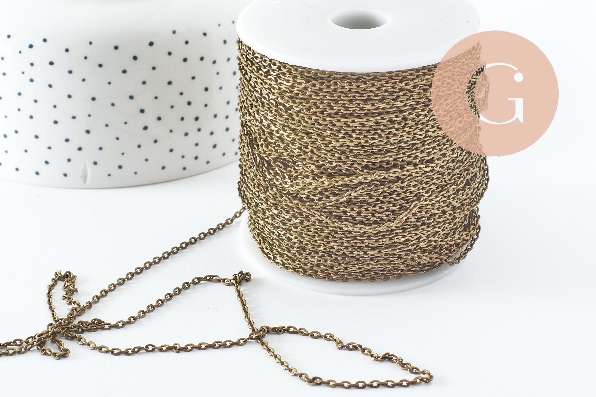 Gingerlily Chaînes forçat chaîne bronze 3mm 5 mètres