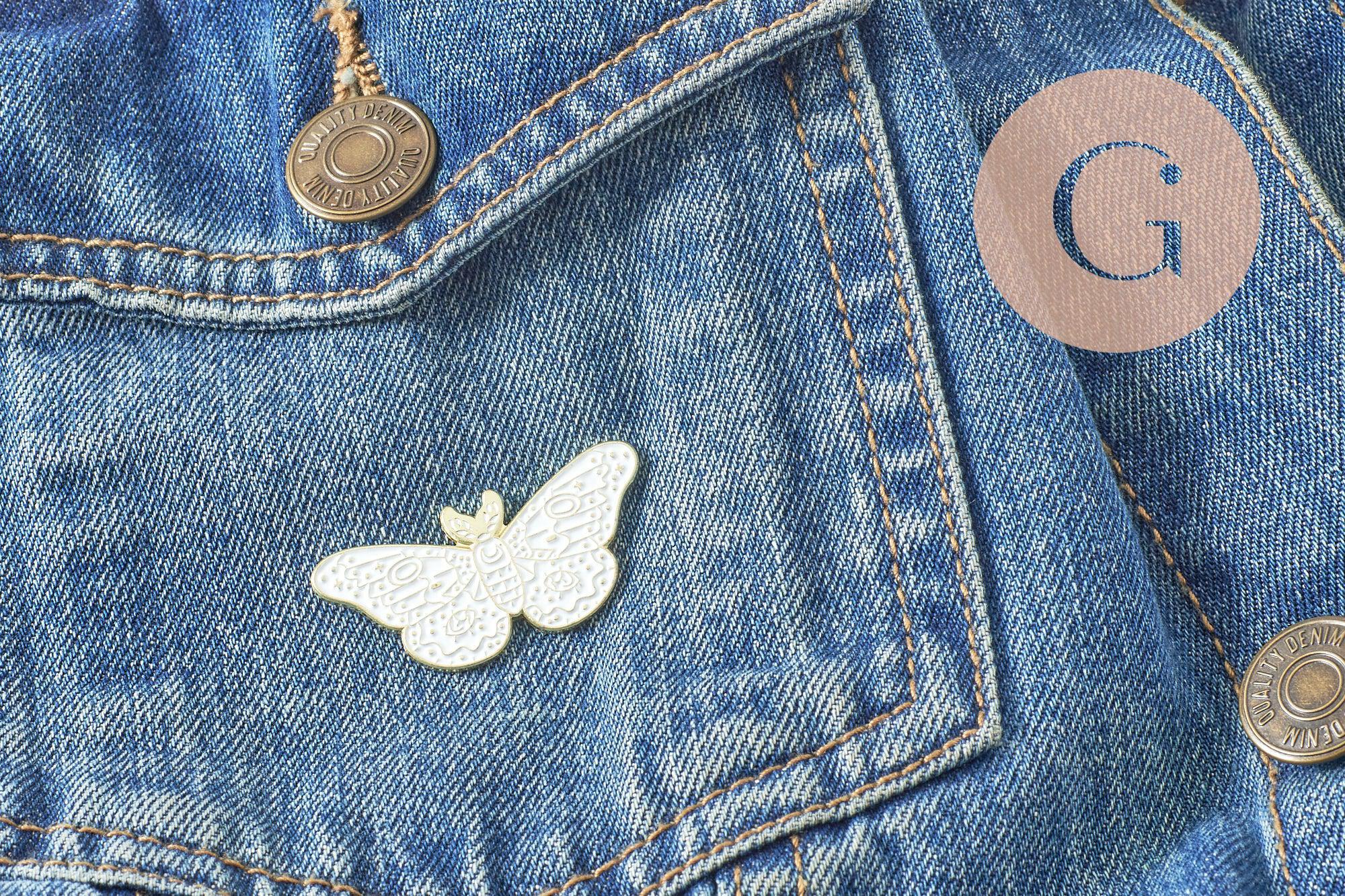 Gingerlily papillon G9743 broche dorée 39mm x1