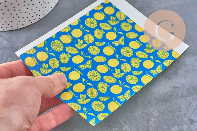 Gingerlily Pâte polymère G11010 feuille citrons bleu 14x10cm