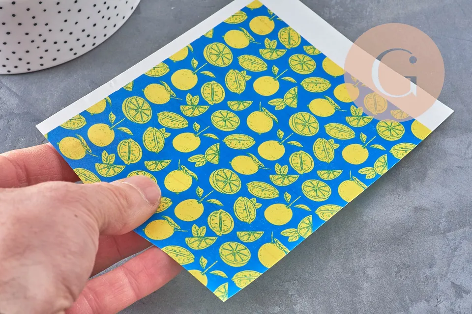 Gingerlily Pâte polymère G11010 feuille citrons bleu 14x10cm