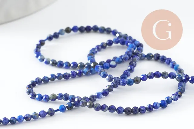 Gingerlily Perle lapis lazuli G3118 ronde 2mm fil 43cm