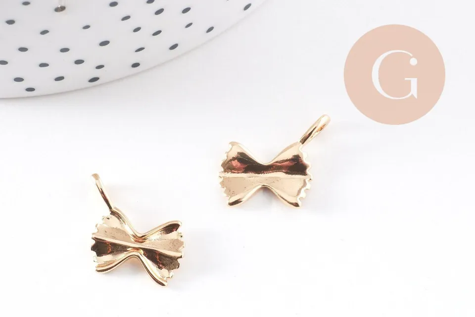 Gingerlily Pendentifs farfalle papillon doré 18k 17mm