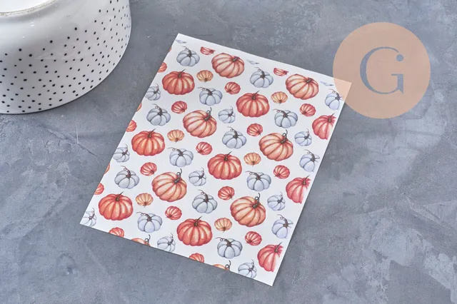 Gingerlily feuille transfert polymère citrouilles 14x10cm x1