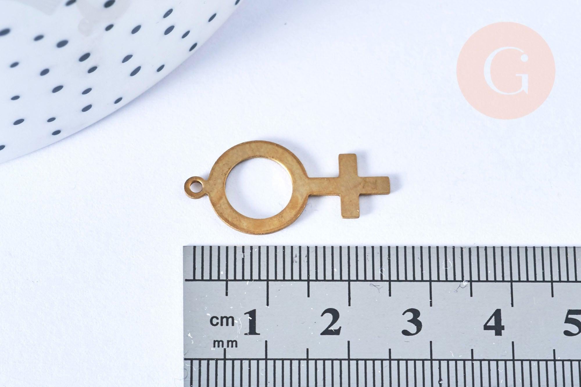 Gingerlily G6565 pendentif symbole femme laiton brut 26mm x2