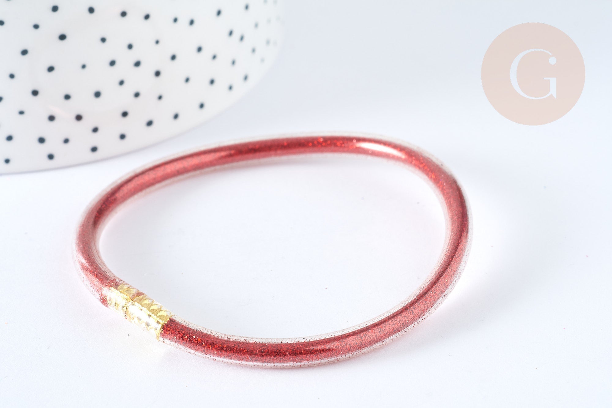 Gingerlily Bracelet tube paillettes G7228 PVC 6,3cm noir x1