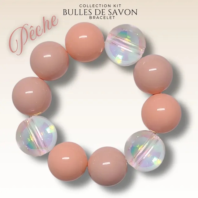 ARTSHOP Guimauve kit bracelet Pêche #13 perles 20mm