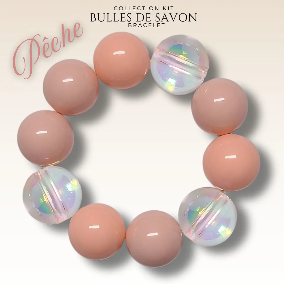 ARTSHOP Guimauve kit bracelet Pêche #13 perles 20mm