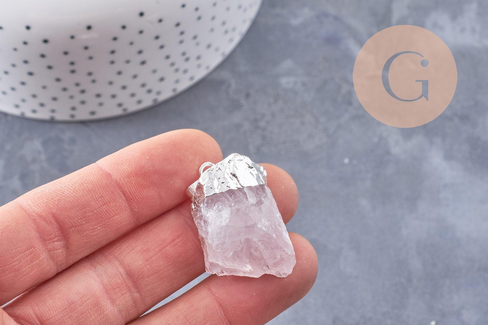 Gingerlily Pendentifs Pendentif quartz rose brut 22-55mm x1