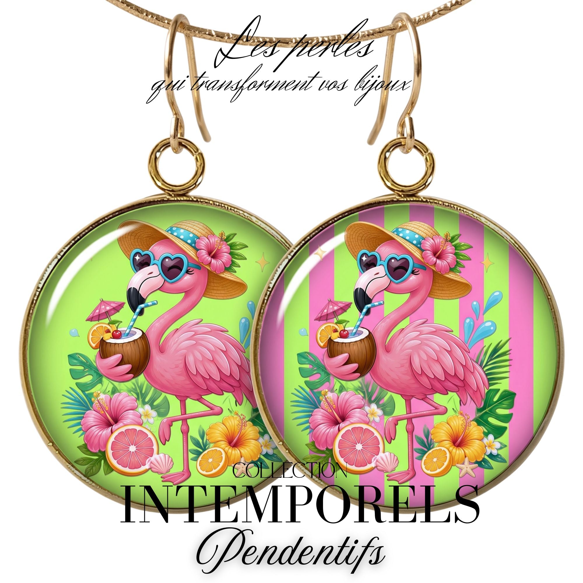 ARTSHOP Pendentifs 129 Intemporel Flamant plaqué or x1