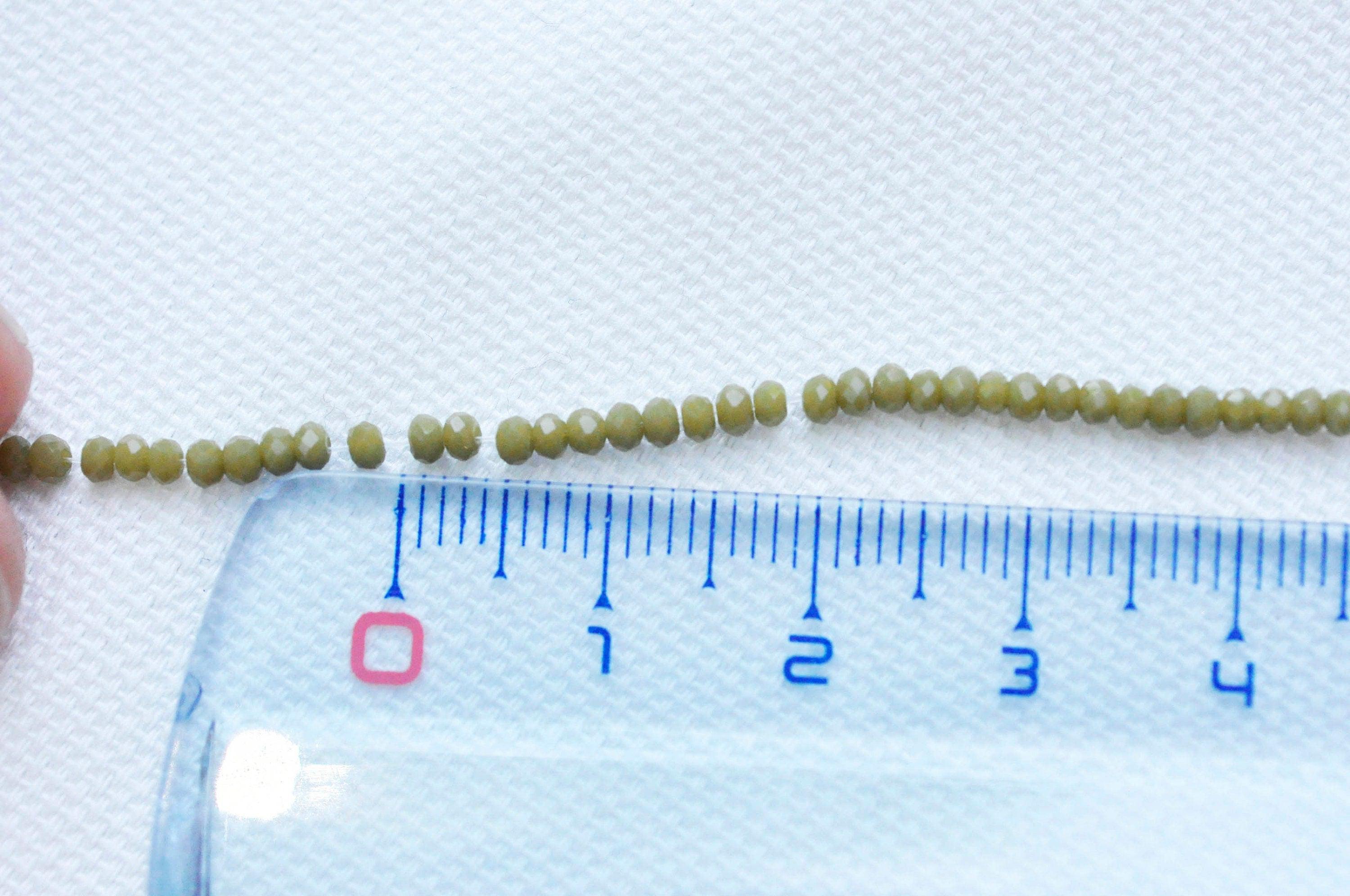 Gingerlily Perles G3727 perles toupies cristal vert kaki 3mm