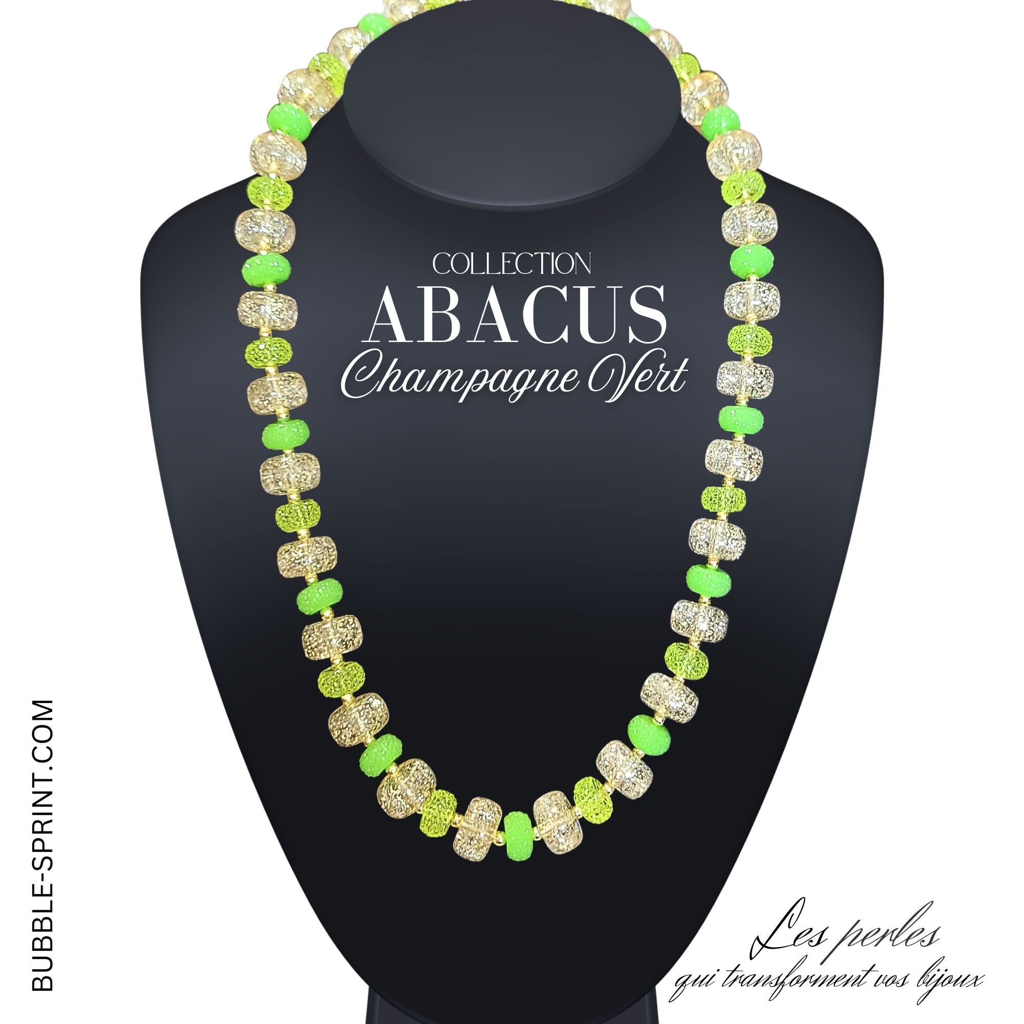 ARTSHOP Abacus Champagne Vert collier kit à faire soi-même