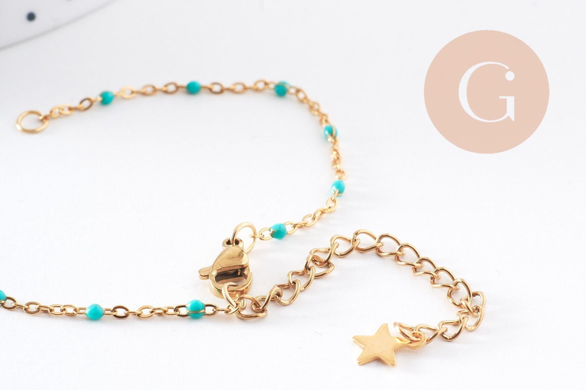 Gingerlily Perles G10239 base bracelet acier doré jaune 16,5cm x1