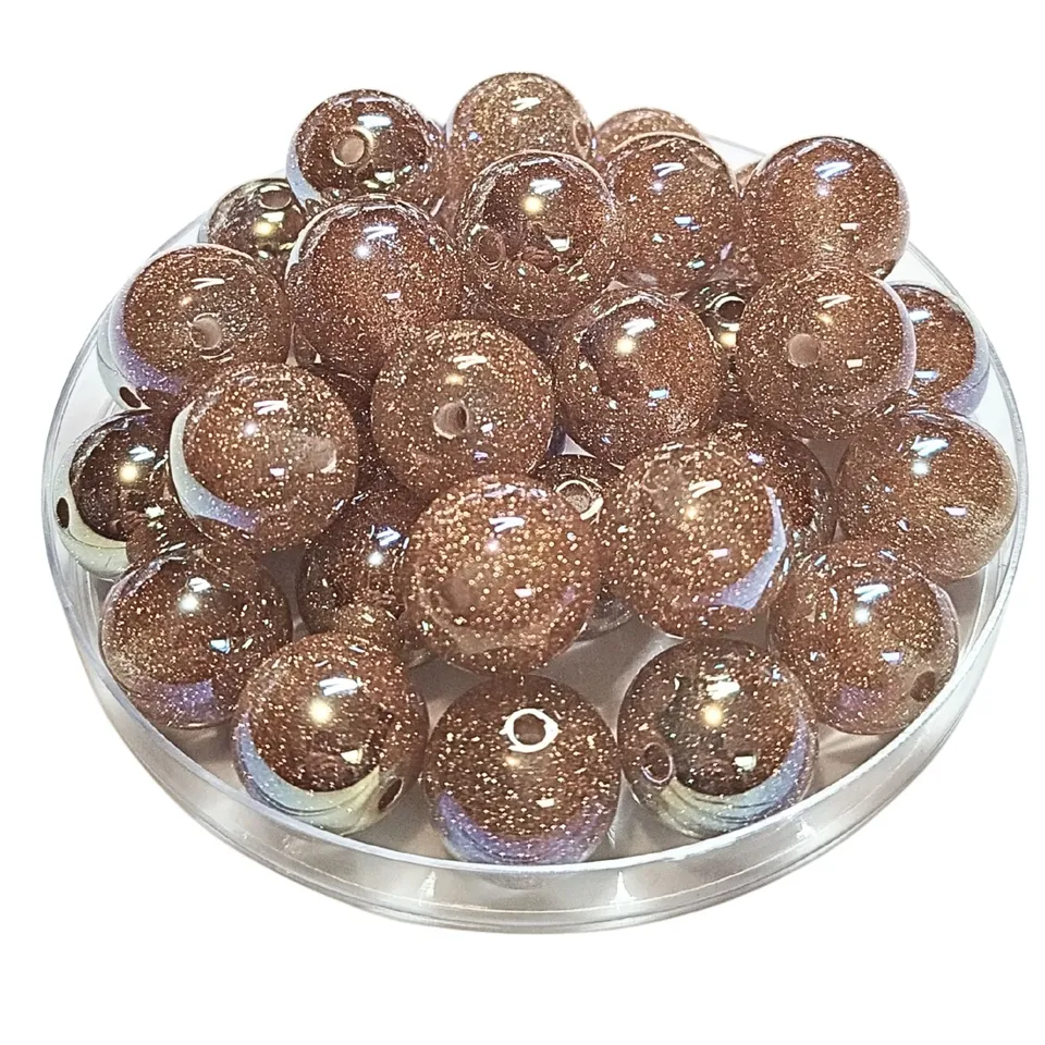 ARTSHOP Boules Glitters 264 perles acryliques 16mm or rose