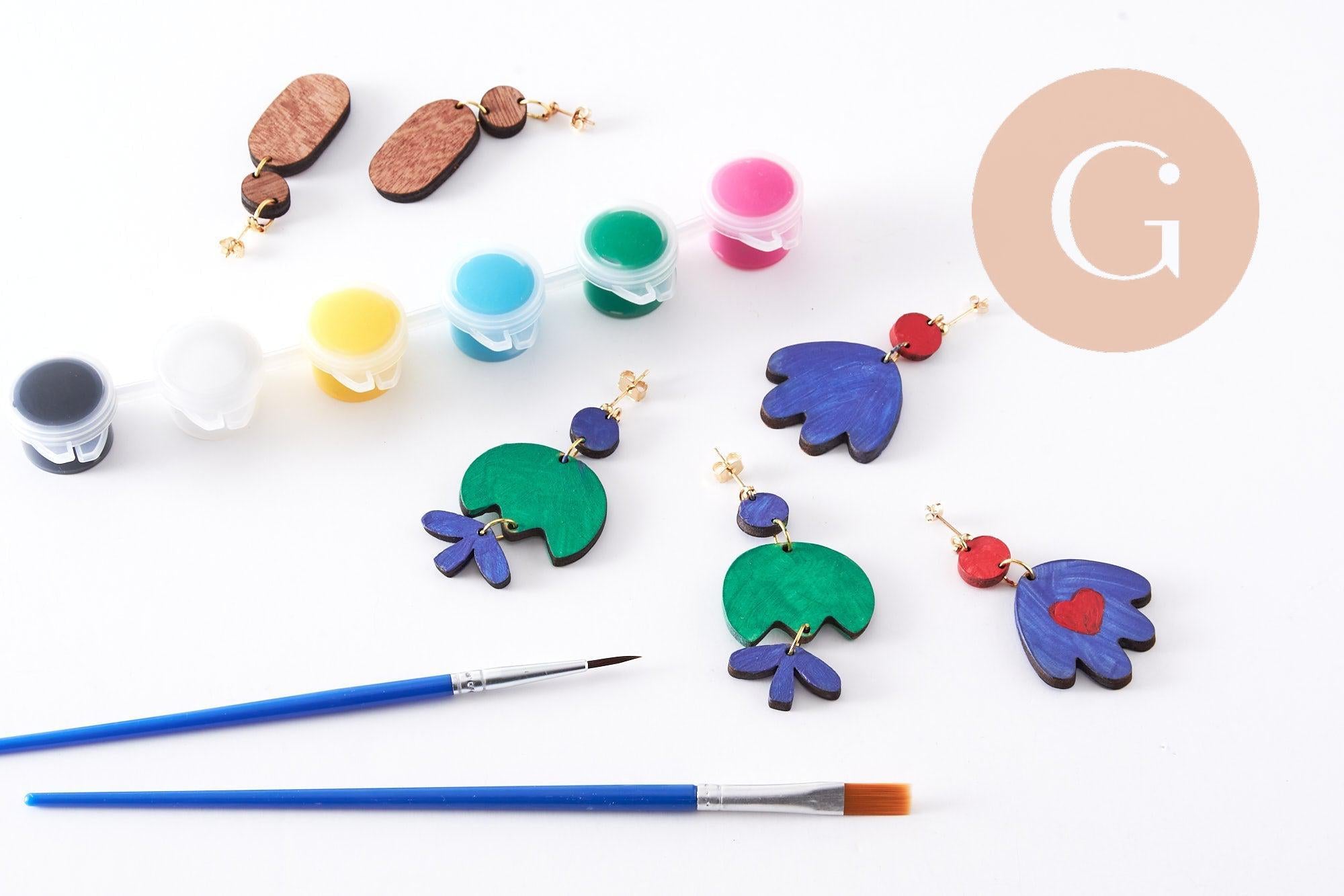 Gingerlily Kits G9879 kit boucles bois à peindre 3 paires