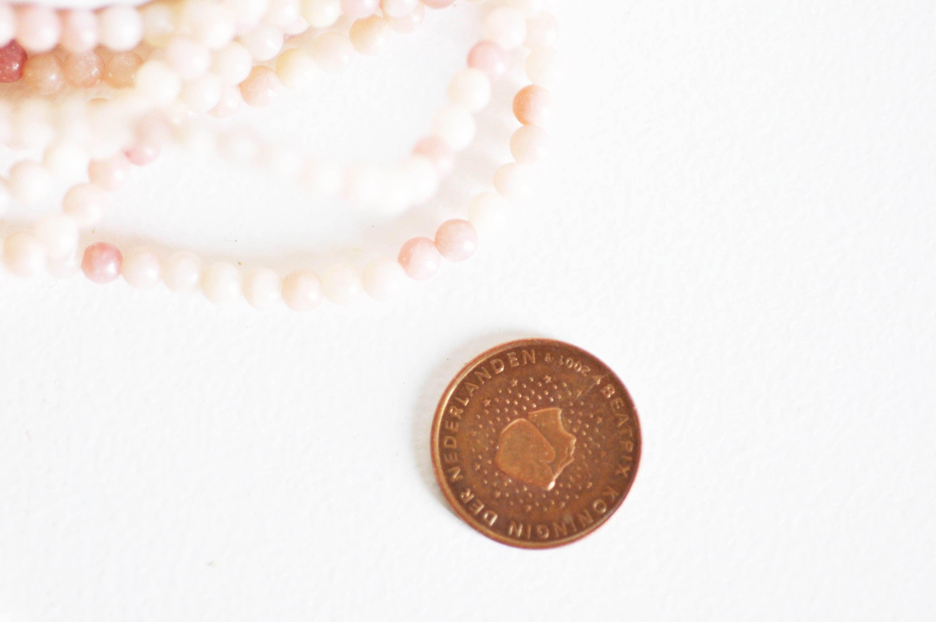 Gingerlily Perles pour bijoux DIY G2453 perles jade rose pâle 4mm fil 50